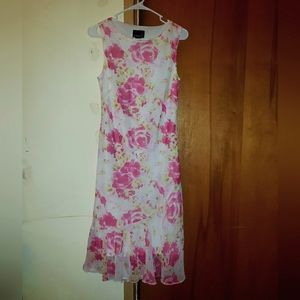 Pink Floral Scarlett Sleeveless Dress, Women's Size 7/8